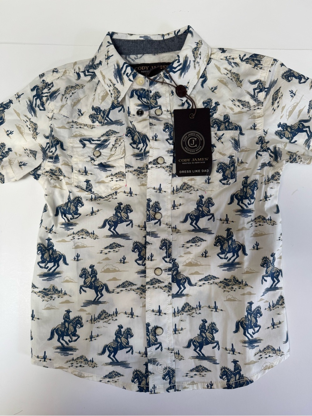 NWT! Cody James Toddler Snap Down Short Sleeve Shirt. Size 2T. Cowboy Western